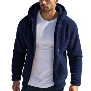 Men's Thickened Warm Double-sided Fleece Jacket Zipper — Gray - Image 8